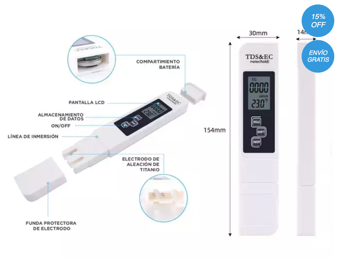 Oferta 2x1 Medidor Digital Del Agua TDS © FULL+ENVIO GRATIS