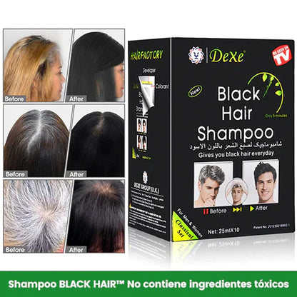 Dexe Shampoo Cubre Canas Black Hair + Envio Gratis