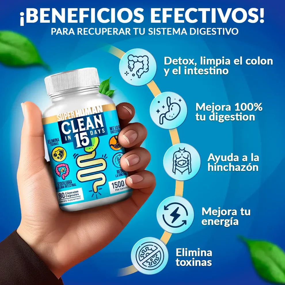 Clean15 Limpieza Completa Estomacal En 15 Días + Envio Gratis