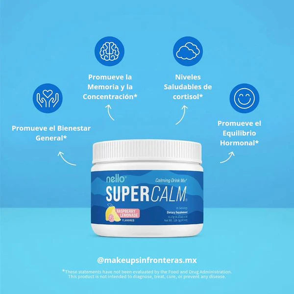 NELLO SuperCalm - Relajante Natural con Ashwagandha y Glicinato de Magnesio que Reduce el Cortisol y Enfoque Total