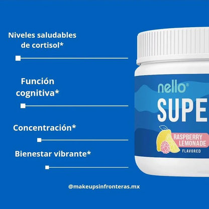 NELLO SuperCalm - Relajante Natural con Ashwagandha y Glicinato de Magnesio que Reduce el Cortisol y Enfoque Total