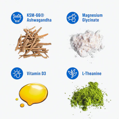 NELLO SuperCalm - Relajante Natural con Ashwagandha y Glicinato de Magnesio que Reduce el Cortisol y Enfoque Total